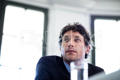 Thoughtful businessman in restaurant Thoughtful businessman in restaurant