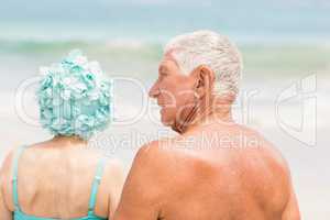 Senior couple in beachwear