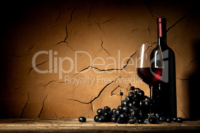 Ripe grape and wine
