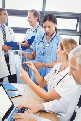 Medical team interacting in conference room