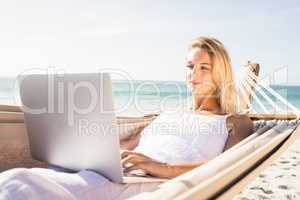 Woman using her laptop