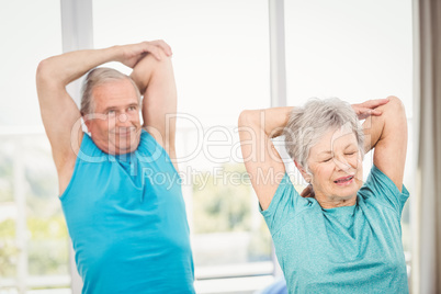 Senior couple exercising