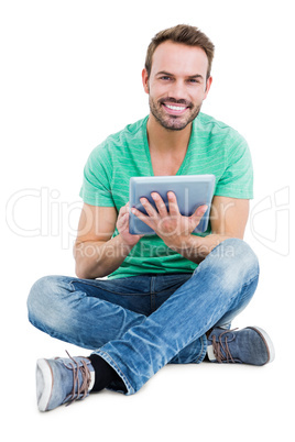 Young man using digital tablet