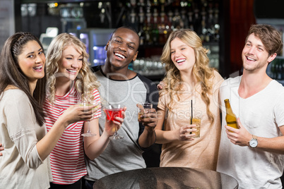 Group of friends having a drink