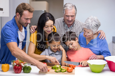 Happy family in the kitchen