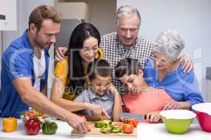 Happy family in the kitchen