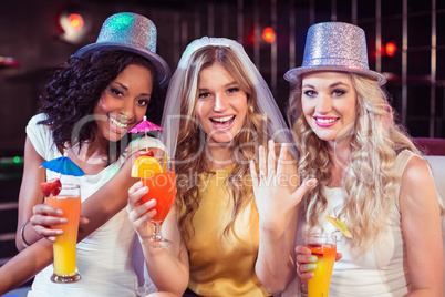 Girls celebrating bachelorette party