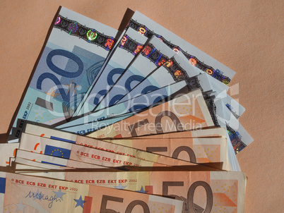 Fifty and Twenty Euro notes