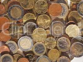 Euro coins background