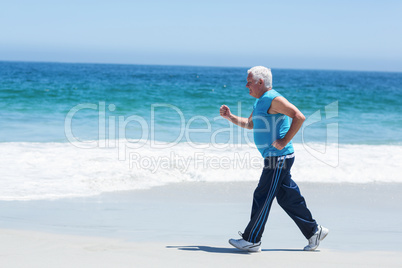 Handsome mature man running