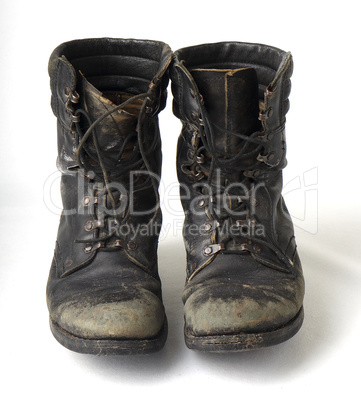 Black old military boots