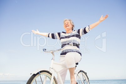 Senior woman on a bike