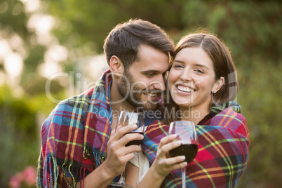 Close-up of couple romancing