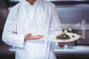 Chef showing his dish