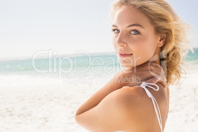 Beautiful smiling blonde woman