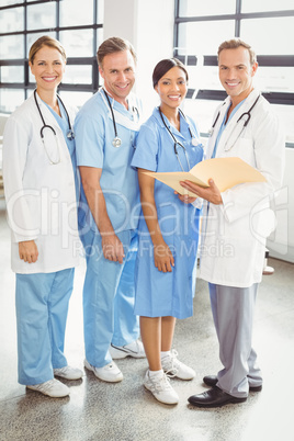 Portrait of medical team standing together