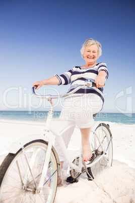 Senior woman on a bike
