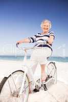 Senior woman on a bike