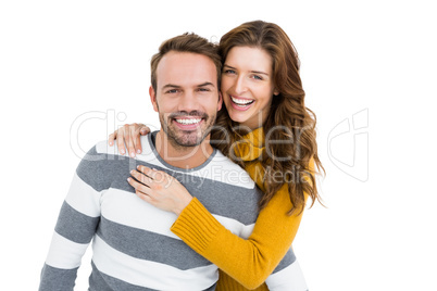 Happy young couple embracing