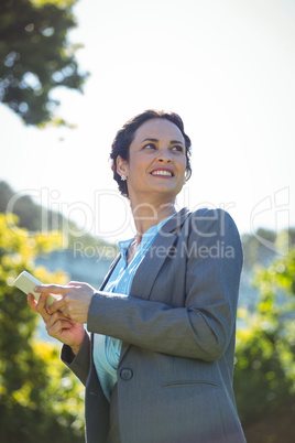 Businesswoman using smartphone