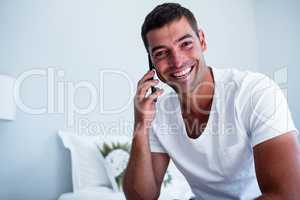 Portrait of man talking on phone