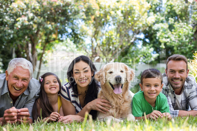 Happy family in a park