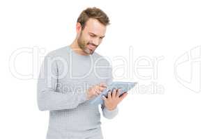 Young man using digital tablet