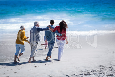 Happy family walking together