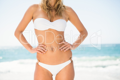 Woman standing at the beach