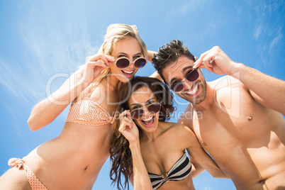 Happy friends having fun on beach