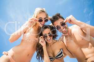 Happy friends having fun on beach