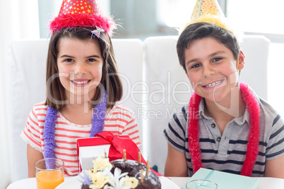 Siblings celebrating birthday