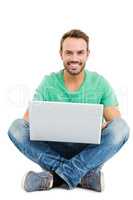 Young man using laptop