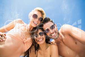 Happy friends having fun on beach