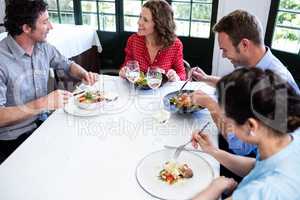 Group of friends having lunch