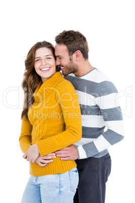 Happy young couple embracing