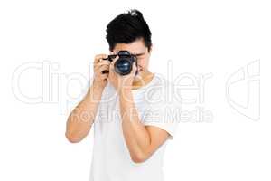 Man photographing with camera