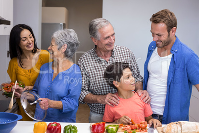 Happy family in the kitchen