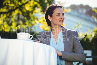 Businesswoman working with a coffee