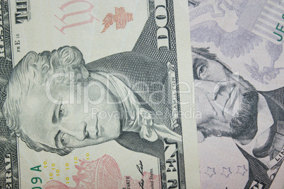 dollar banknotes 5 and 10
