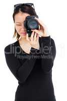 Woman photographing with camera