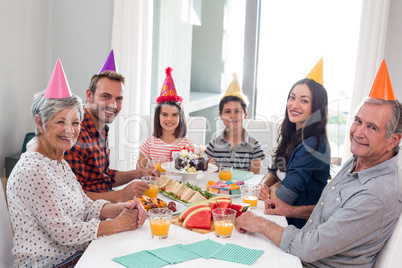 Happy family celebrating a birthday