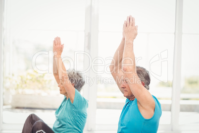 Senior couple doing yoga