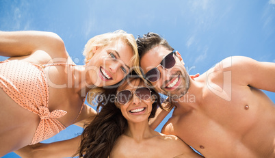 Happy friends having fun on beach