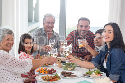 Family together having meal