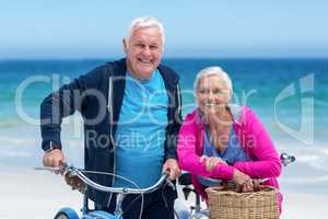 Mature couple with bicycles