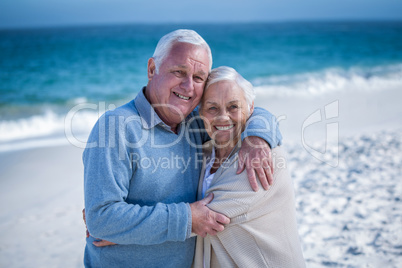 Senior couple hugging each other