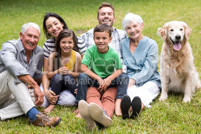 Happy family in a park