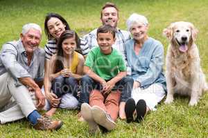 Happy family in a park