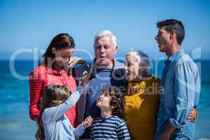 Happy family with a smartphone